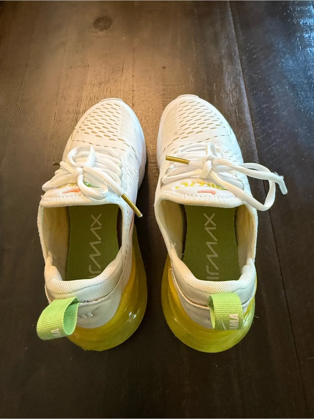 Nike Kids Air Max 270 React White with Yellow & Pink Accents